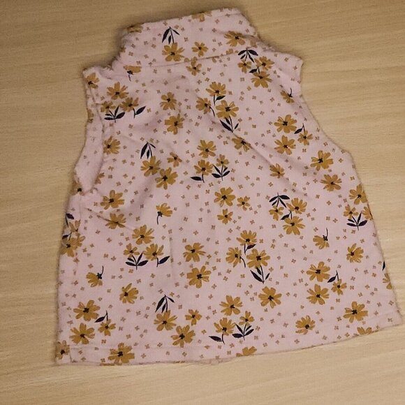Carter's Infant Girls Pink Floral Sweatshirt Vest 9 Months - Picture 2 of 6
